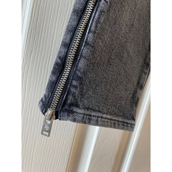 Anine Bing Jax Jean Size 27 Vintage Gray Low Rise Ankle Length Skinny Zipper - Picture 4 of 7